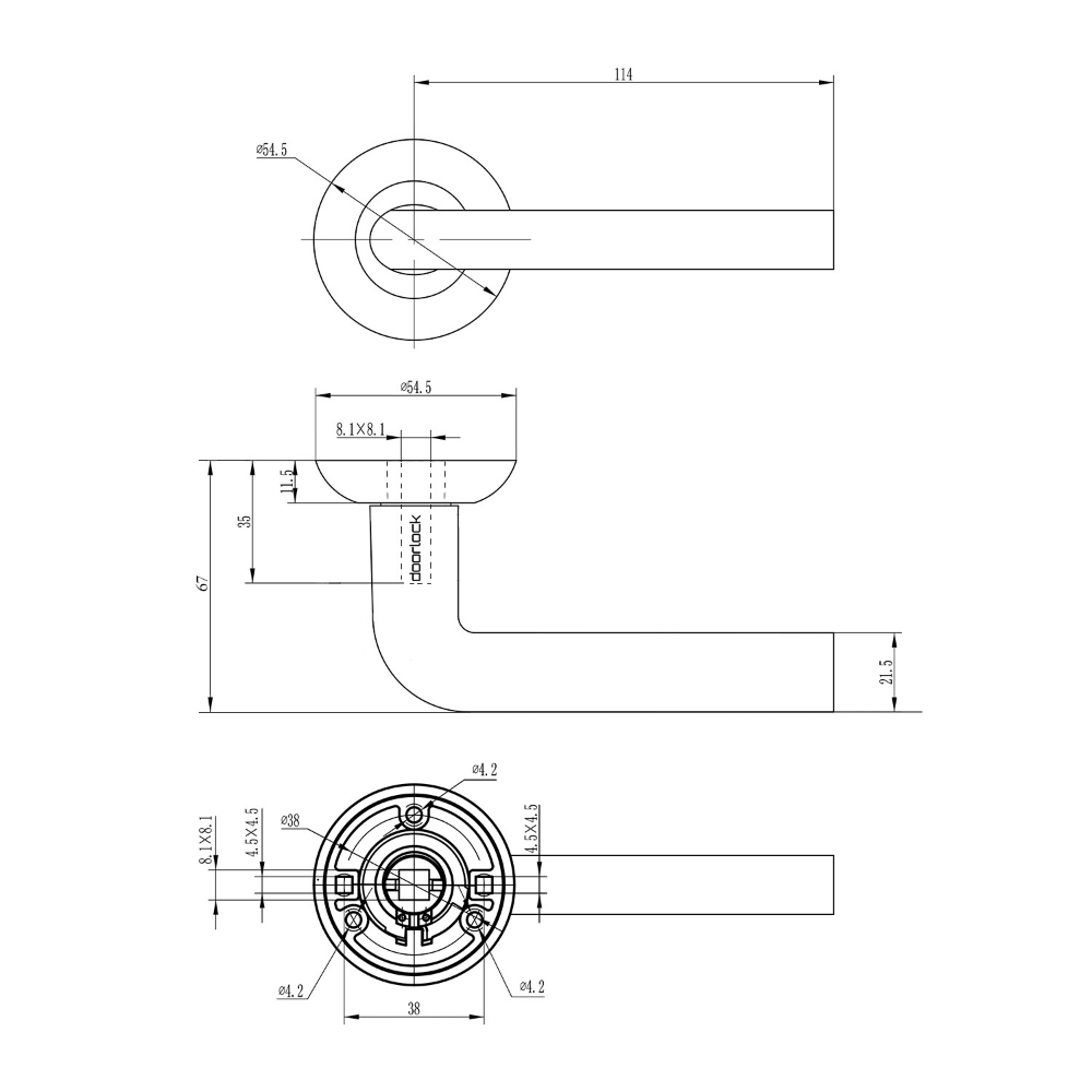  Ручка DOORLOCK Fenix A16R SN (матовый никель) 0